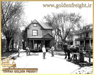 استفاده از نیروی اسب برای جابجایی خانه استفاده از نیروی اسب برای جابجایی خانه