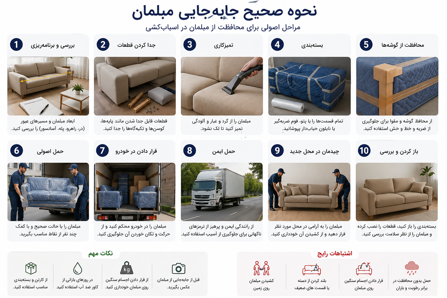 جابجایی صحیح مبلمان در اسباب کشی